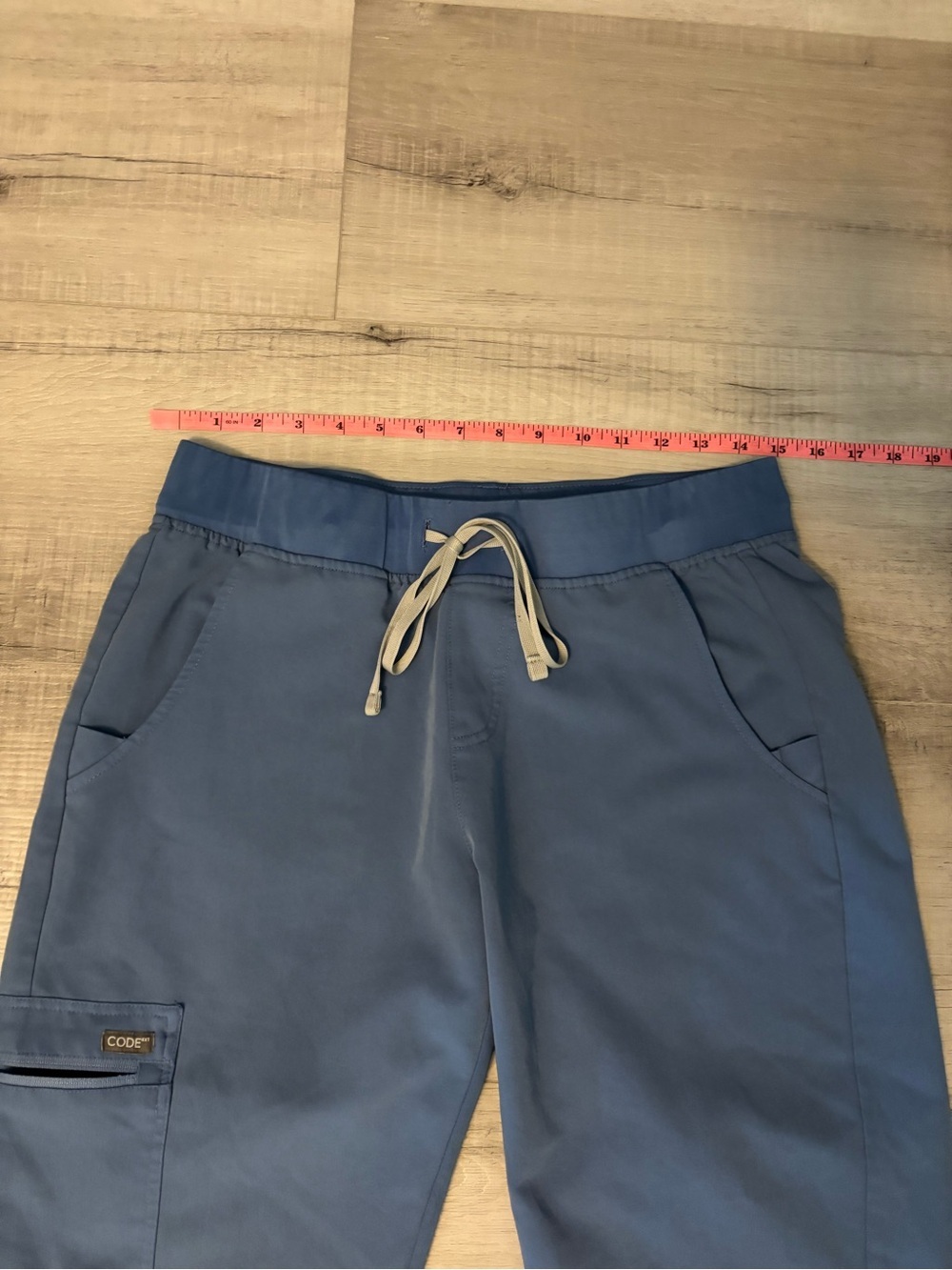 Code Happy Jogger Scrub Pants Women’s Medium Blue Stretch Medical Uniform - Picture 5 of 10